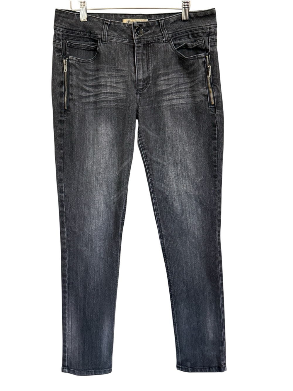 Democracy Freedom Jegging Jeans Women’s 12 Black Wash Skinny Zip Pocket Stretch